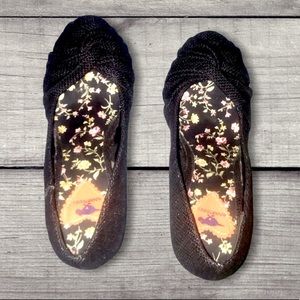 Rocket Dog Black Fabric Heels